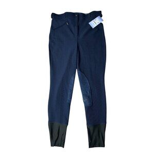 TuffRider Ladies Pants Ribb Knee Patch Breeches Navy 34 New